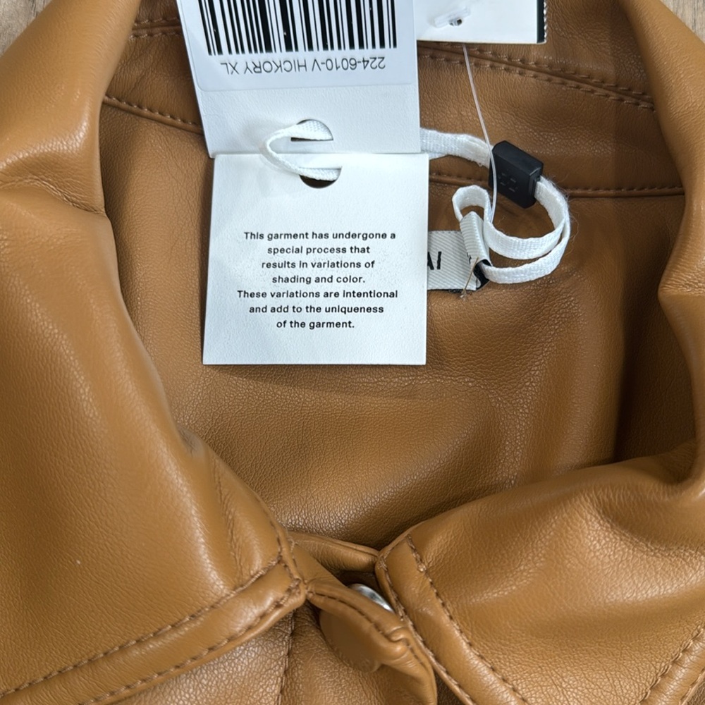 NWT SIMKHAI Marbella Cropped Faux Leather Utility Jacket Size XL - Picture 5 of 10